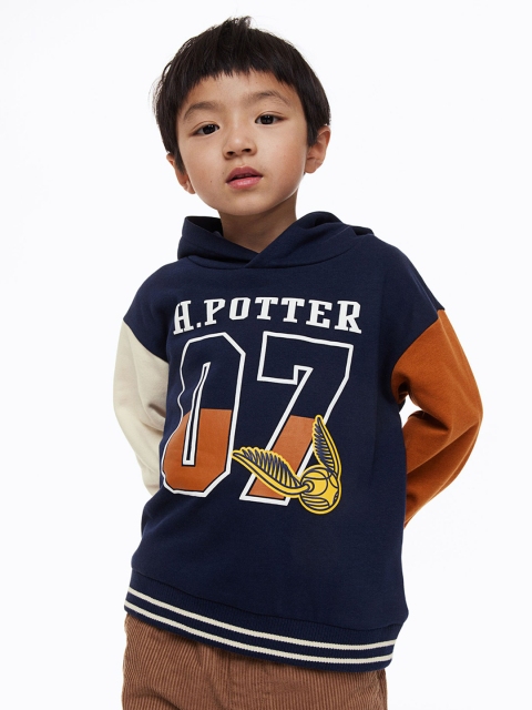 

H&M Boys Oversized Printed Hoodie, Blue