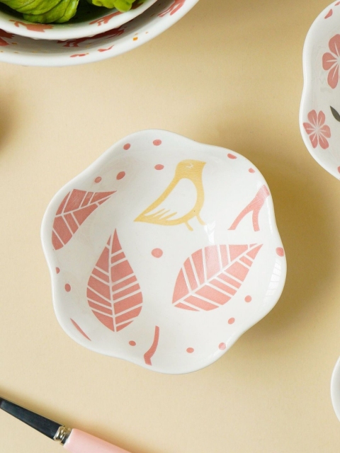 

Nestasia White & Pink Floral Printed Ceramic Glossy Plates