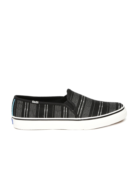 

Keds Women Black Striped DBL DECKER BAJA Slip-On Sneakers