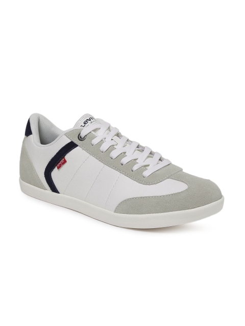 

Levis Men White & Grey LOCH Leather Sneakers