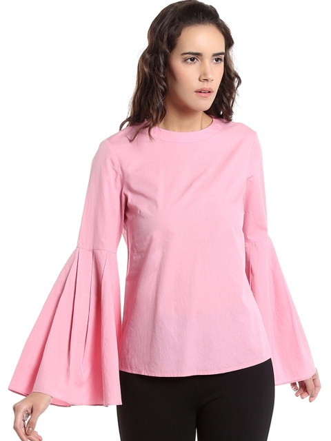 

Vero Moda Women Pink Solid Pure Cotton Top