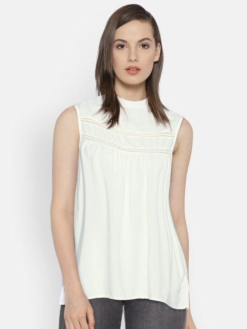 

Vero Moda Women White Solid A-Line Top