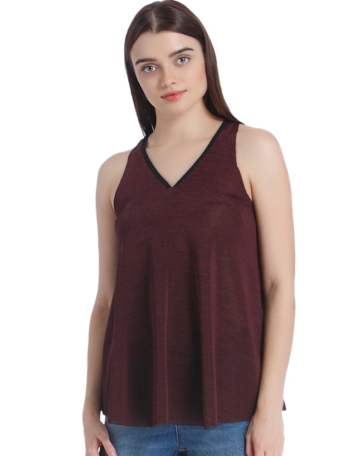 

Vero Moda Women Burgundy Solid A-Line Top