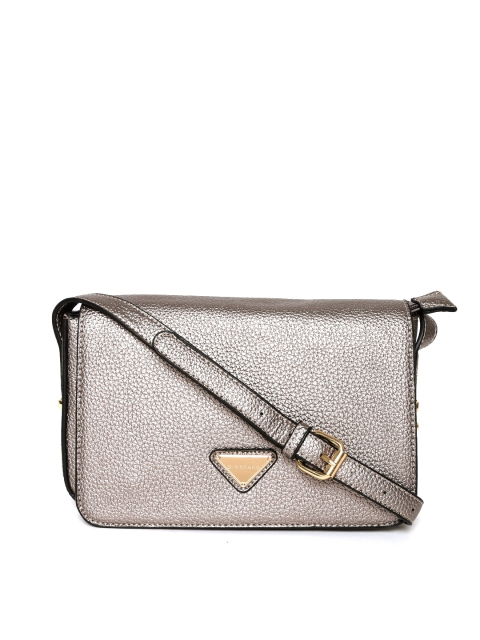 

GIORDANO Gunmetal-Toned Solid Sling Bag, Metallic