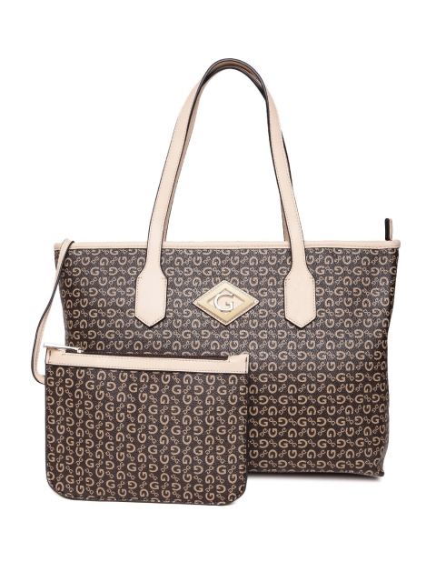 

GIORDANO Black & Beige Printed Shoulder Bag