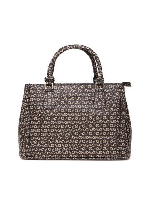 

GIORDANO Black & Beige Printed Handheld Bag