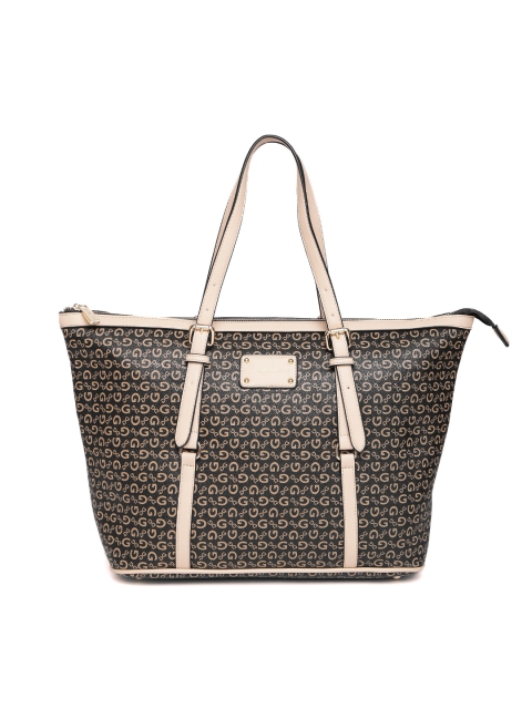 

GIORDANO Black & Brown Logo Print Shoulder Bag