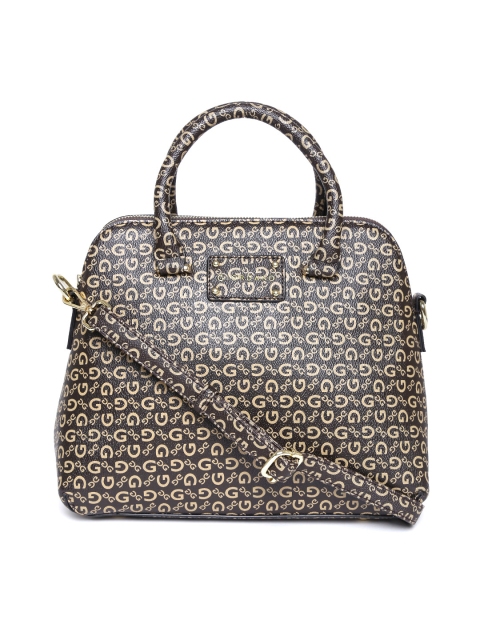 

GIORDANO Coffee Brown & Beige Printed Handbag