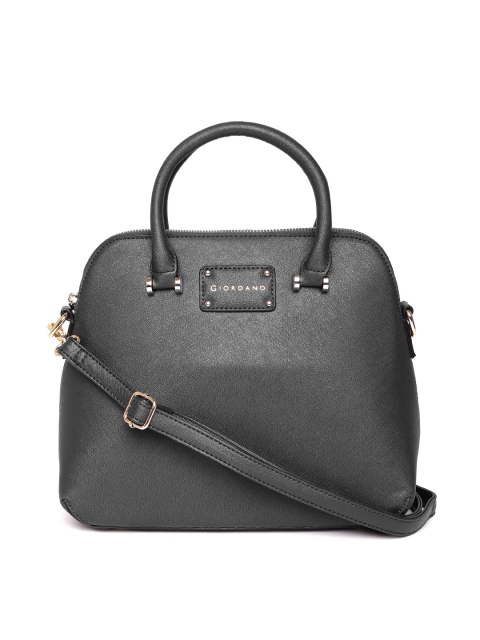 

GIORDANO Black Solid Handheld Bag with Sling Strap