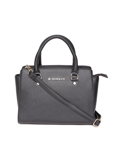 

GIORDANO Black Solid Handheld Bag with Sling Bag