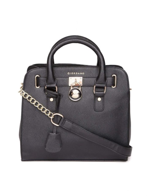 

GIORDANO Black Solid Handheld Bag with Sling Strap