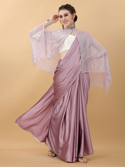

kasee Mauve Solid Art Silk Saree With koti