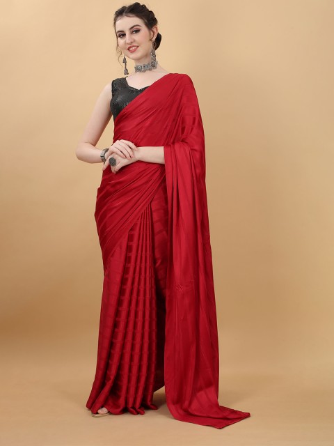 

kasee Women Red Solid Party Wear Saree