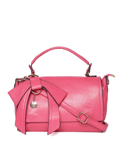 

GIORDANO Pink Solid Handheld Bag with Detachable Sling Strap