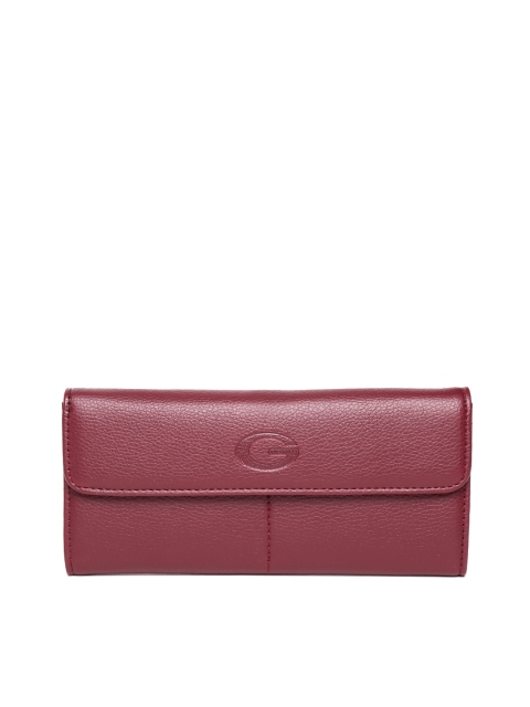 

GIORDANO Women Burgundy Solid Two Fold Wallet