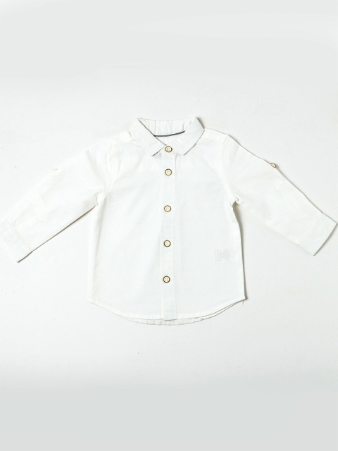 

Nuberry Boys White Casual Cotton Shirt