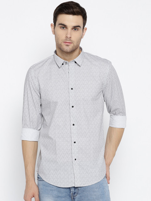 

Blackberrys Men White & Black Slim Fit Printed Casual Shirt