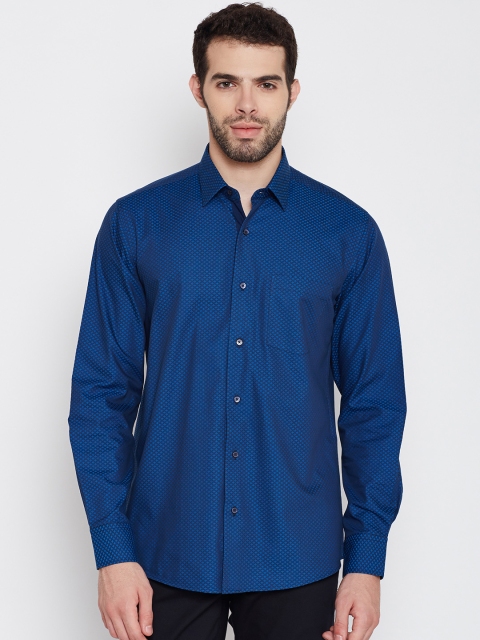

Blackberrys Men Blue Slim Fit Self-Design Casual Shirt