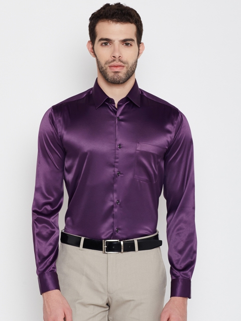 

Blackberrys Men Purple Slim Fit Solid Party Shirt
