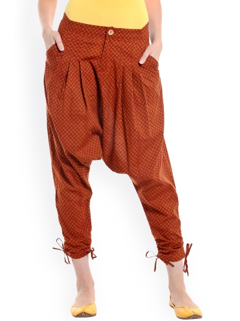 Desi Weaves Women Rust Brown Printed Jodhpuri Trousers available at myntra for Rs.695
