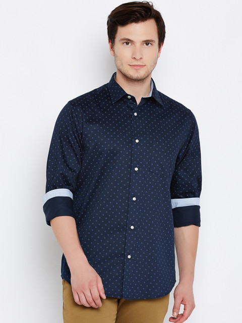 

Blackberrys Men Navy Blue Slim Fit Printed Casual Shirt