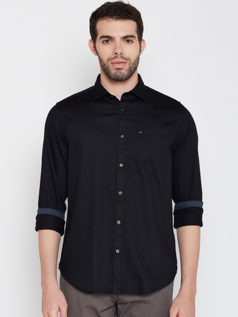 

Blackberrys Men Black Slim Fit Self-Design Casual Shirt
