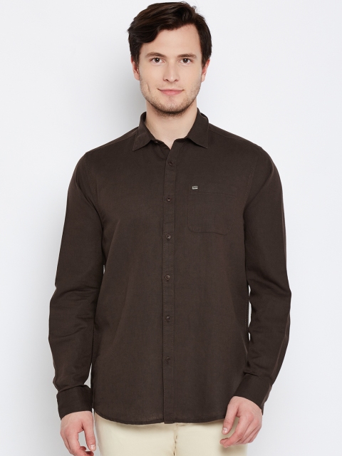 

Blackberrys Men Coffee Brown Smart Fit Solid Casual Shirt