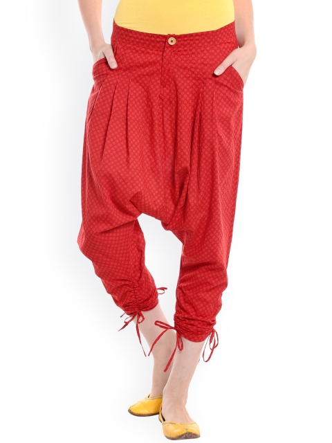 Desi Weaves Women Red Jodhpuri Trousers available at myntra for Rs.903