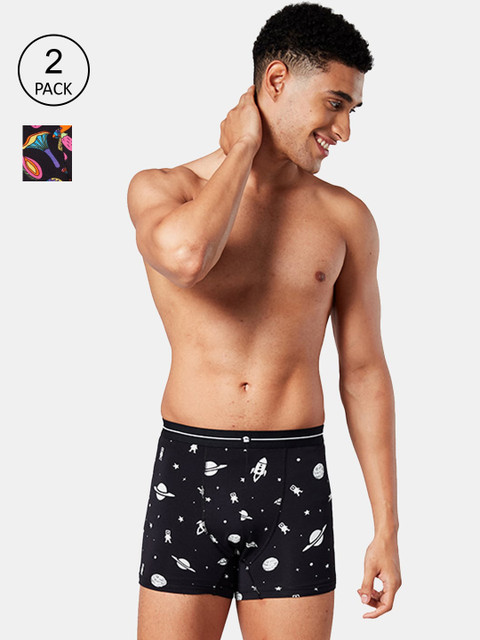 

The Souled Store Men Pack Of 2 Black Printed Trunk