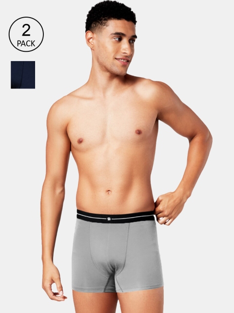 

The Souled Store Men Pack Of 2 Solid Trunks, Grey