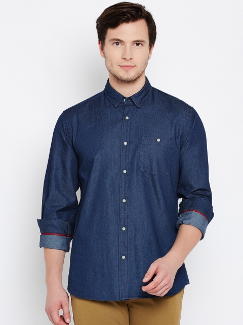 

Blackberrys Men Blue Slim Fit Solid Chambrey Shirt