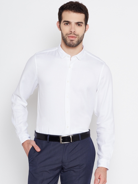 

Blackberrys Men White Slim Fit Self-Design Formal Shirt