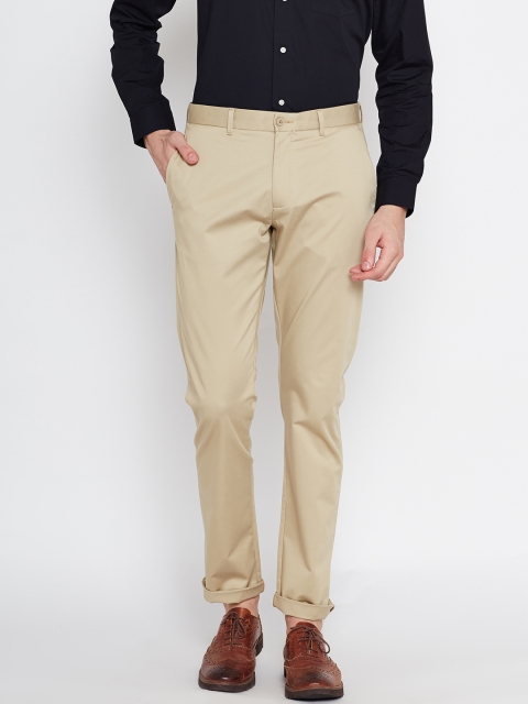 

Blackberrys Men Beige Sharp Fit Solid Formal Trousers