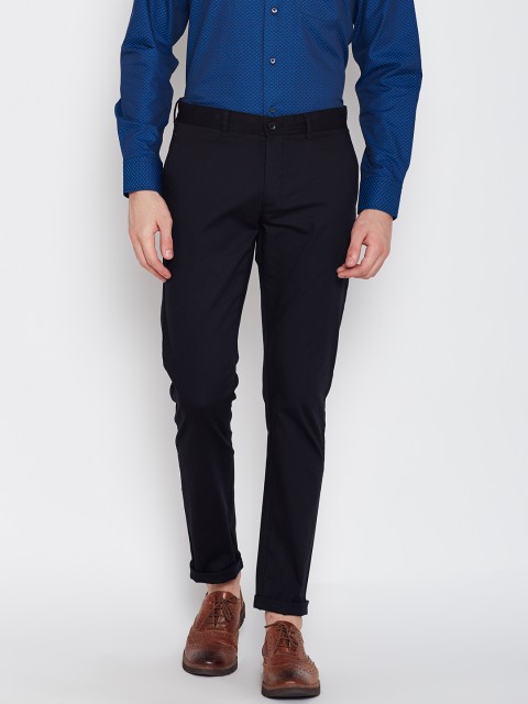 

Blackberrys Men Black Sharp Fit Solid Trousers