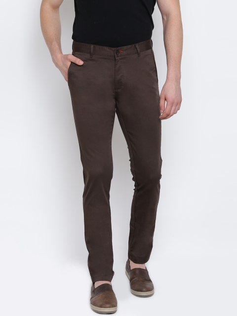 

Blackberrys Men Brown Solid Casual Trousers