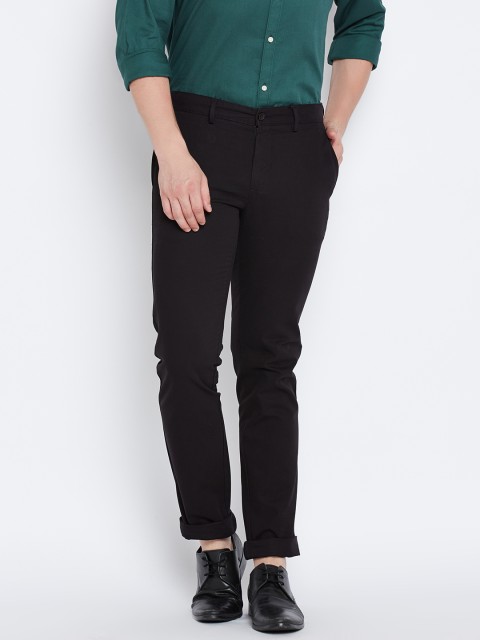 

Blackberrys Men Black Solid Regular Trousers