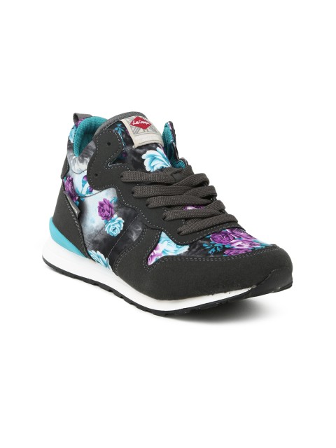 

Lee Cooper Women Charcoal Grey Mid-Top Floral Print Sneakers