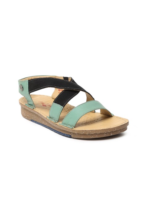 

Lee Cooper Women Blue Colourblocked Leather Open Toe Flats