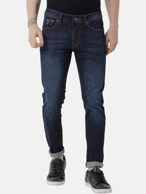 

Double Two Men Blue Cotton Lean Slim Fit Low-Rise Light Fade Stretchable Jeans