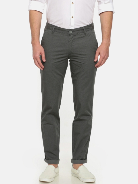 

John Players Men Blue Slim Fit Printed Casual Trousers