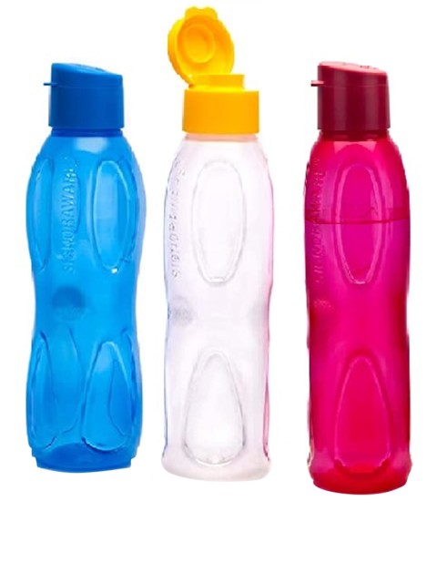 

SignoraWare Set Of 3 Assorted Water Bottles, Blue
