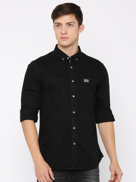 

U.S. Polo Assn. Denim Co. Men Black Regular Fit Solid Casual Shirt