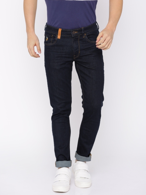 

U.S. Polo Assn. Denim Co. Men Blue Tapered Fit Mid-Rise Clean Look Stretchable Jeans