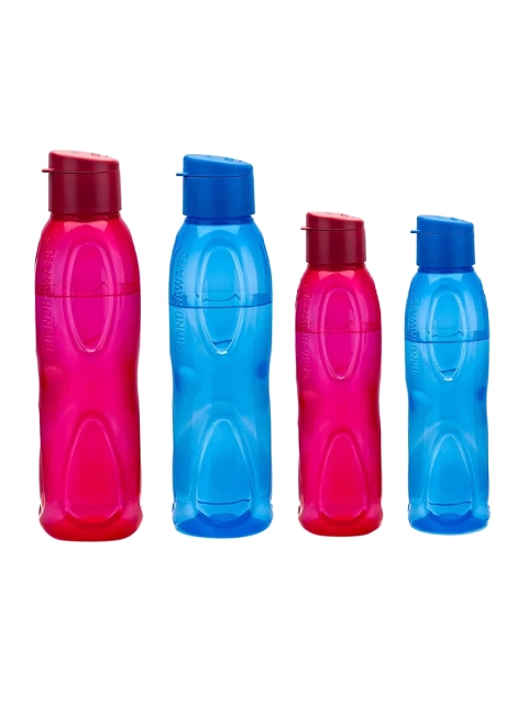 

SignoraWare Set Of 4 Solid Plastic Water Bottle, Pink