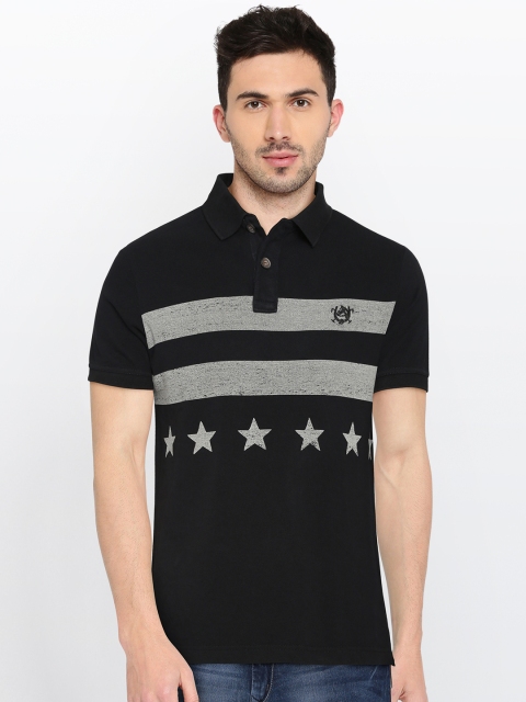 

U.S. Polo Assn. Denim Co. Men Black Striped Polo T-shirt