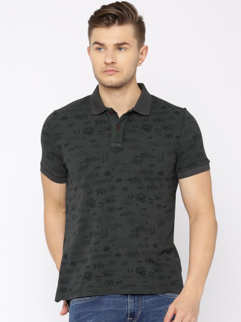 

U.S. Polo Assn. Denim Co. Men Grey Printed Polo Collar T-shirt