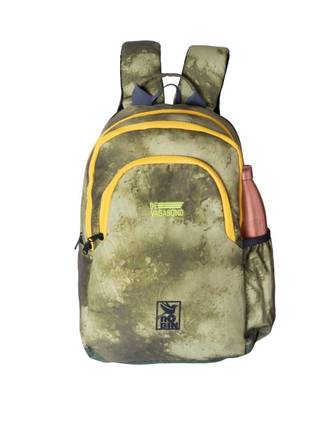 

DEVAGABOND Green & Yellow Graphic Printed Backpack