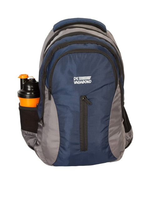 

DEVAGABOND Unisex Blue & Grey Colourblocked Backpack