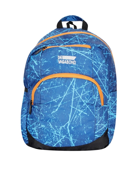 

DEVAGABOND Unisex Blue & Off White Abstract Backpack