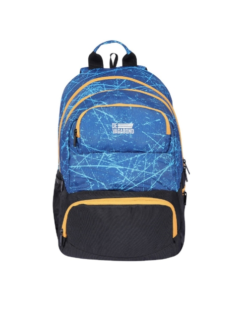 

DEVAGABOND Blue & Yellow Printed Backpack